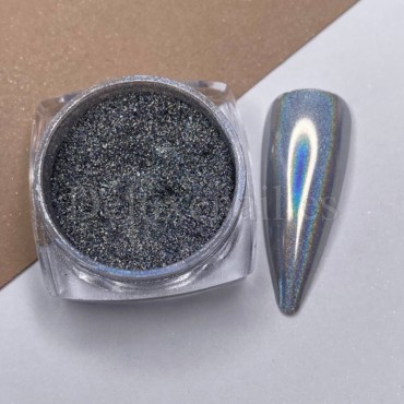 Mirror Powder Dark 05, Plata Holográfico, 5 gr