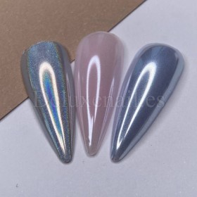 Mirror Powder Dark 05, Plata Holográfico, 5 gr