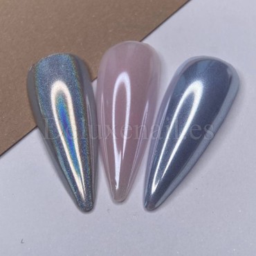 Mirror Powder Dark 05, Plata Holográfico, 5 gr