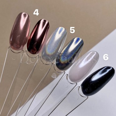 Mirror Powder Dark 05, Plata Holográfico, 5 gr