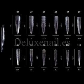 Kit de Tips Dual System Dark con moldes de silicona, 120 uds, 12 medidas