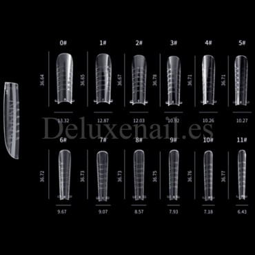 Kit de Tips Dual System Dark con moldes de silicona, 120 uds, 12 medidas