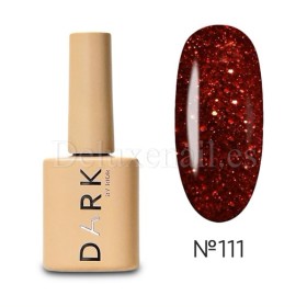 Esmalte Permanente Dark 111, Granate con purpurina roja, 10 ml