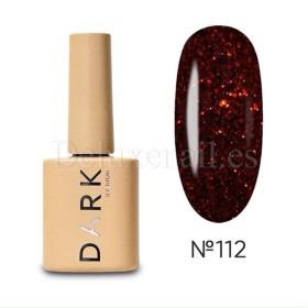 Esmalte Permanente Dark 112, Granate oscuro con purpurina roja, 10 ml