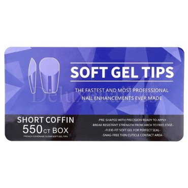 Tips de gel Short Coffin, 550 uds, 11 medidas