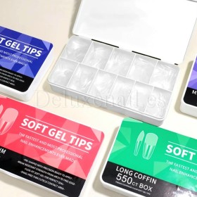 Tips de gel Long Coffin, 550 uds, 11 medidas