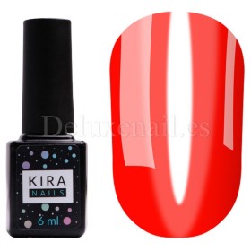 Esmalte permanente Kira Nails Vitrage V01, Rojo Vitral (traslúcido), 6 ml