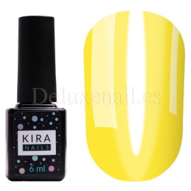 Esmalte permanente Kira Nails Vitrage V02, Amarillo Vitral (traslúcido), 6 ml