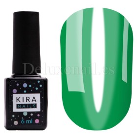 Esmalte permanente Kira Nails Vitrage V07, Verde Vitral (traslúcido), 6 ml