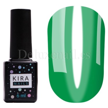 Esmalte permanente Kira Nails Vitrage V07, Verde Vitral (traslúcido), 6 ml