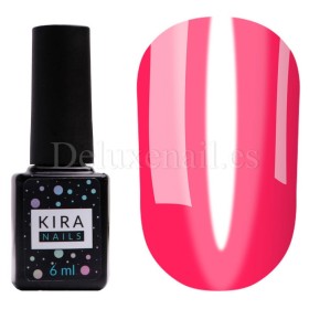 Esmalte permanente Kira Nails Vitrage V013, Rosa Fucsia Vitral (traslúcido), 6 ml