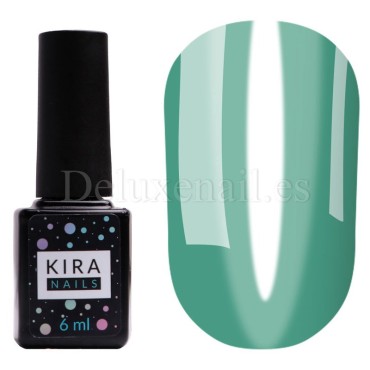 Esmalte permanente Kira Nails Vitrage V021, Turquesa Vitral (traslúcido), 6 ml