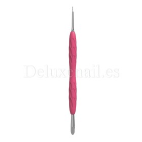 PQ-11/2 - Empuja cutículas con anillo con mango de silicona Staleks Pro UNIQ