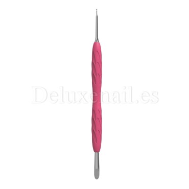 PQ-11/2 - Empuja cutículas con anillo con mango de silicona Staleks Pro UNIQ