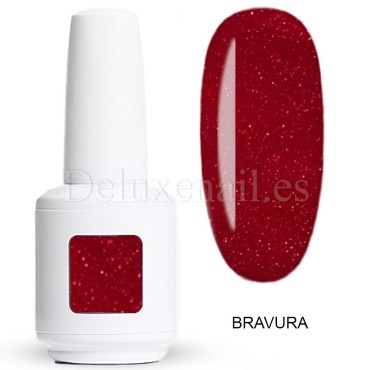 Esmalte Permanente Bravura American Creator, Rojo con micro brillo, 15 ml