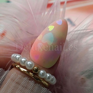 Decoración MIX Corazones 01, Blanco multicolor (diferentes tamaños)