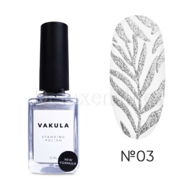 Esmalte Stamping Vakula 03, Plata, 8 ml