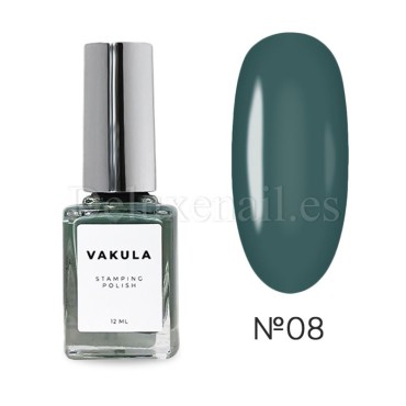 Esmalte Stamping Vakula 08, Verde grisáceo, 12 ml