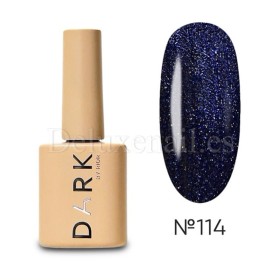 Esmalte Permanente Dark 114, Azul con micro brillo, 10 ml