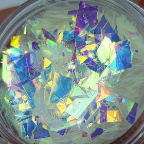 Foil "Vidrio roto" 01, Blanco diamante multicolor, 2,5 g.