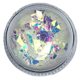 Foil "Vidrio roto" 01, Blanco diamante multicolor, 2,5 g.