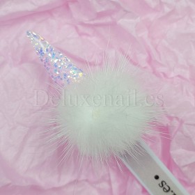 Pompón magnético desmontable, blanco