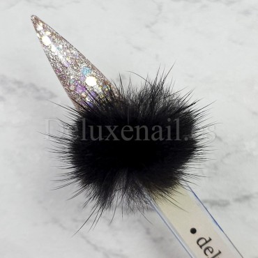 Pompón magnético desmontable, negro