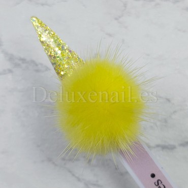 Pompón magnético desmontable, amarillo