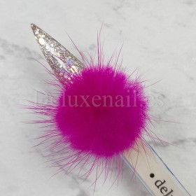 Pompón magnético desmontable, rosa fucsia