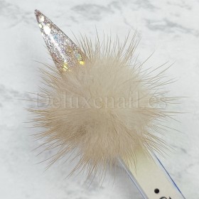 Pompón magnético desmontable, beige