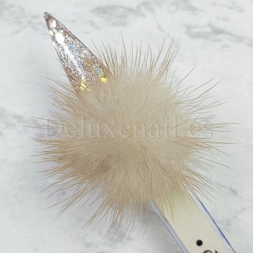 Pompón magnético desmontable, beige