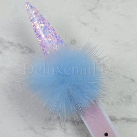 Pompón magnético desmontable, azul claro