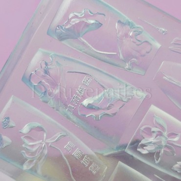 Molde de silicona transparente para los diseños, Flores 1