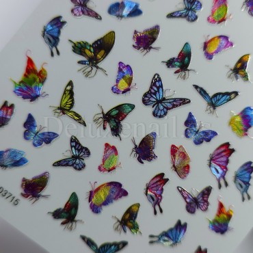 Pegatina adhesiva Holográfica D3715, Mariposas