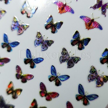 Pegatina adhesiva Holográfica D3704, Mariposas