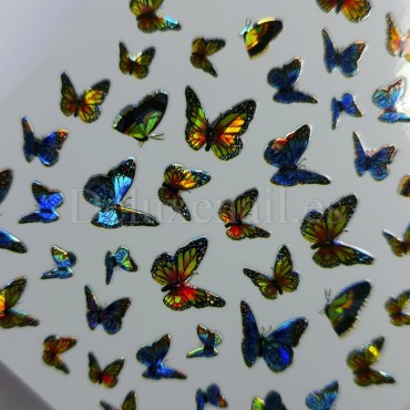 Pegatina adhesiva Holográfica D3706, Mariposas