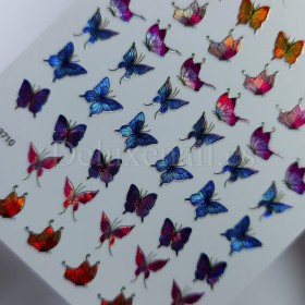 Pegatina adhesiva Holográfica D3710, Mariposas