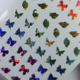 Pegatina adhesiva Holográfica D3711, Mariposas