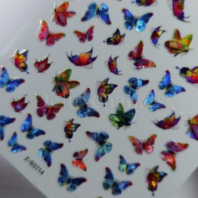 Pegatina adhesiva Holográfica D3714, Mariposas