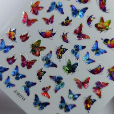 Pegatina adhesiva Holográfica D3714, Mariposas