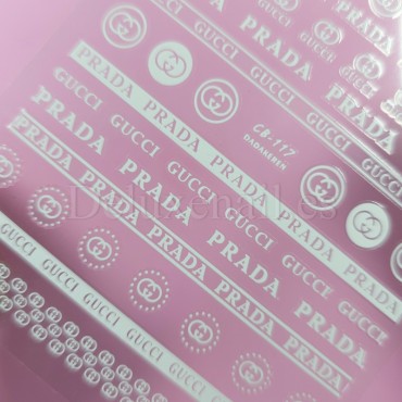Pegatina adhesiva CB-117, Prada Gucci