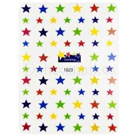 Pegatina adhesiva 1023, Estrellas multicolor