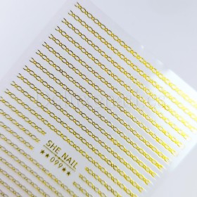 Pegatina adhesiva cadena 03, dorado