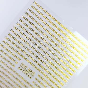 Pegatina adhesiva cadena 03, dorado