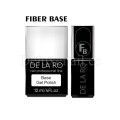 Fiber Base DE LA RO, base rígida con fibras para uñas debilitadas, transparente, 12 ml
