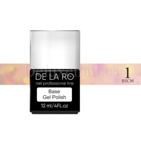 Base Rubber Crazy Mix 01 DE LA RO, base decorativa, melocotón con hexágonos, 12 ml