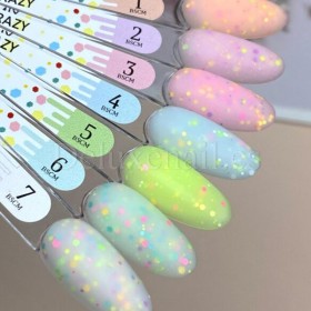 Base Rubber Crazy Mix 02 DE LA RO, base decorativa, violeta con hexágonos, 12 ml