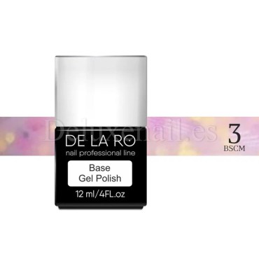 Base Rubber Crazy Mix 03 DE LA RO, base decorativa, rosa con hexágonos, 12 ml