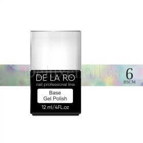 Base Rubber Crazy Mix 06 DE LA RO, base decorativa, azul claro con hexágonos, 12 ml