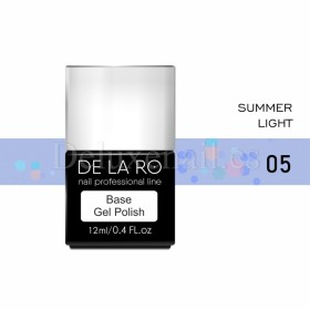 Base Rubber Summer Light 05 DE LA RO, base decorativa, azul con hexágonos, 12 ml
